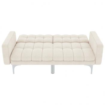 Schlafsofa Creme Stoff 