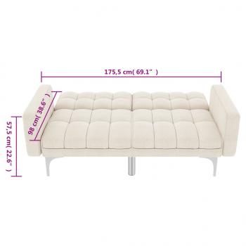 Schlafsofa Creme Stoff 