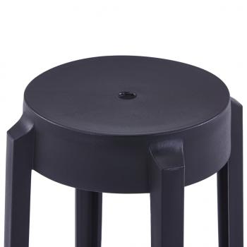 Stapelbare Hocker 4 Stk. Schwarz Kunststoff