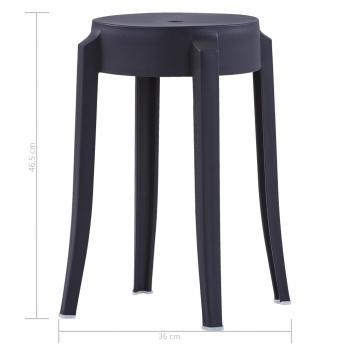 Stapelbare Hocker 4 Stk. Schwarz Kunststoff