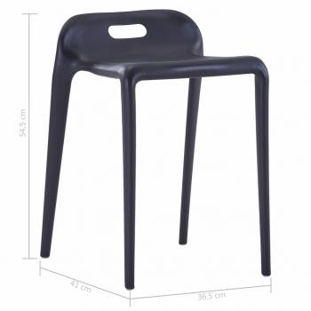 Stapelbare Hocker 4 Stk. Schwarz Kunststoff