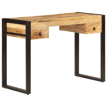 ARDEBO.de - Schreibtisch mit 2 Schubladen 110 x 50 x 77 cm Mangoholz Massiv