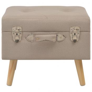 Hocker mit Stauraum 40 cm Beige Stoff