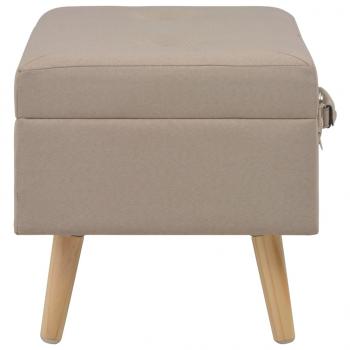 Hocker mit Stauraum 40 cm Beige Stoff