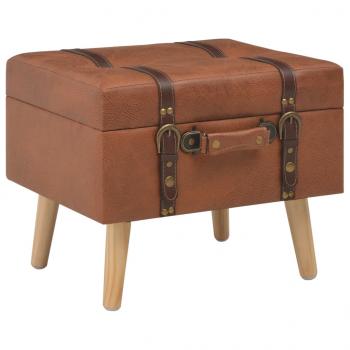 ARDEBO.de - Hocker mit Stauraum 40 cm Hellbraun Kunstleder