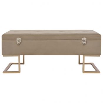 Bank mit Staufach 105 cm Beige Samt