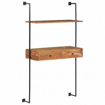 Wandschreibtisch 90 x 40 x 170 cm Massivholz Akazie