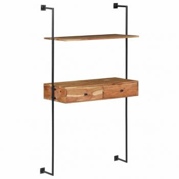 Wandschreibtisch 90 x 40 x 170 cm Massivholz Akazie