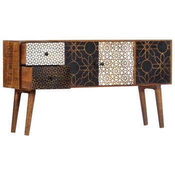 Sideboard mit Druckmuster 130×30×70 cm Massivholz Mango