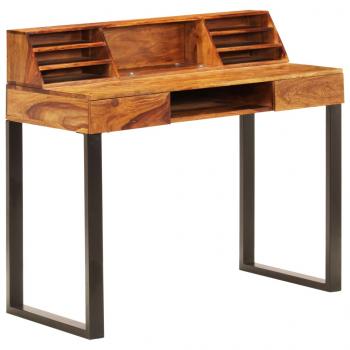 ARDEBO.de - Schreibtisch 110 x 50 x 94 cm Massivholz und Stahl