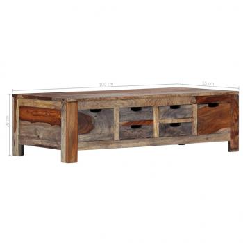 Couchtisch Grau 100 x 50 x 30 cm Massivholz