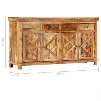 Sideboard mit 4 Schubladen 160 x 40 x 85 cm Massivholz Mango