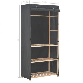 3-stufiger Kleiderschrank Grau 79 x 40 x 170 cm Stoff