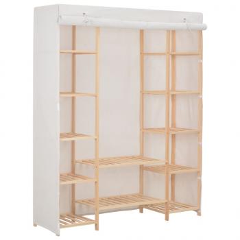 ARDEBO.de - Kleiderschrank Weiß 135 x 40 x 170 cm Stoff