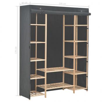 Kleiderschrank Grau 135 x 40 x 170 cm Stoff