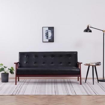 ARDEBO.de - 3-Sitzer-Sofa Schwarz Kunstleder