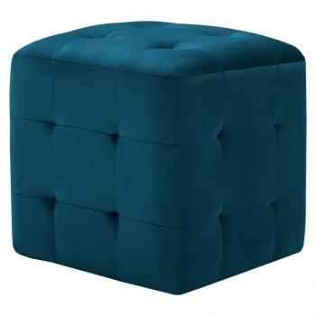 Nachttische 2 Stk. Blau 30×30×30 cm Samtstoff