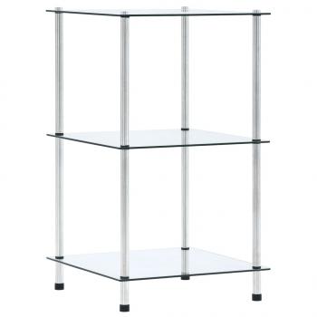 ARDEBO.de - Regal mit 3 Ablagen Transparent 40x40x67 cm Hartglas