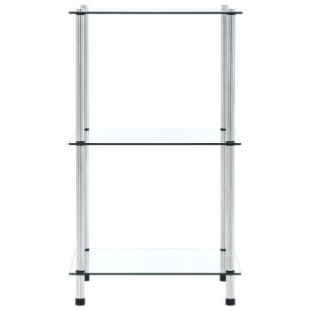 Regal mit 3 Ablagen Transparent 40x40x67 cm Hartglas