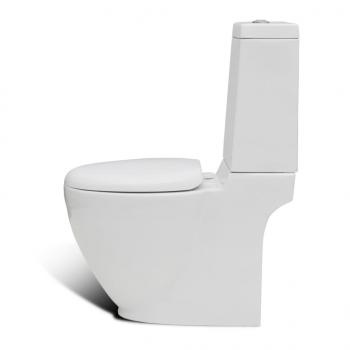 Toilette und Bidet Set Weiß Keramik