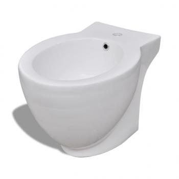 Toilette und Bidet Set Weiß Keramik