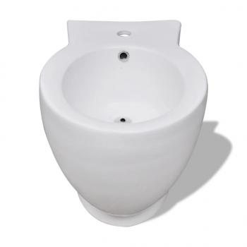 Toilette und Bidet Set Weiß Keramik