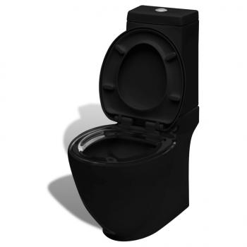 Keramik-WC & Bidet-Set Schwarz