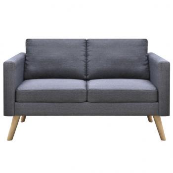 Sofa Set 2-Sitzer und 3-Sitzer Stoff Dunkelgrau