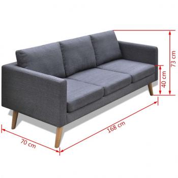 Sofa Set 2-Sitzer und 3-Sitzer Stoff Dunkelgrau 