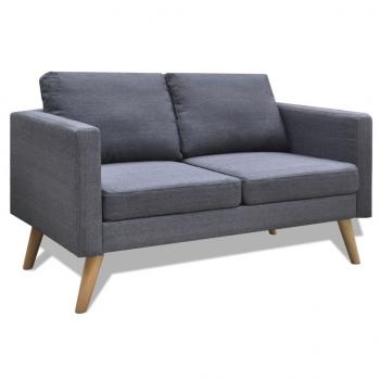 Sofa Set 2-Sitzer und 3-Sitzer Stoff Dunkelgrau