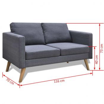 Sofa Set 2-Sitzer und 3-Sitzer Stoff Dunkelgrau