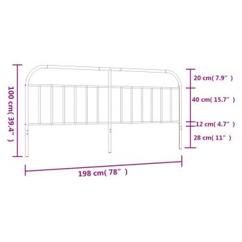 Kopfteil Metall Schwarz 193 cm