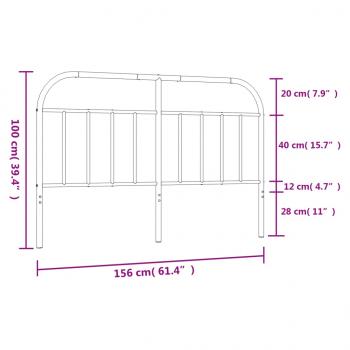 Kopfteil Metall Schwarz 150 cm