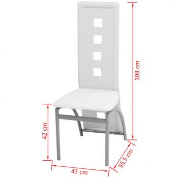 Esszimmerstühle 6 Stk. Kunstleder Weiß