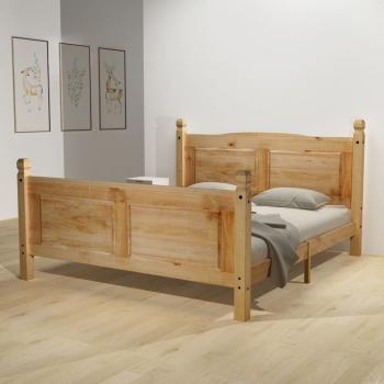 ARDEBO.de - Bett mit Matratze Mexikanische Kiefer Corona-Stil 160 x 200 cm