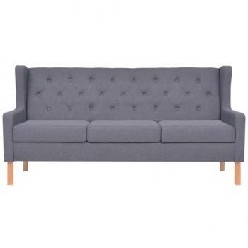 2-tlg. Sofa-Set Stoff Grau