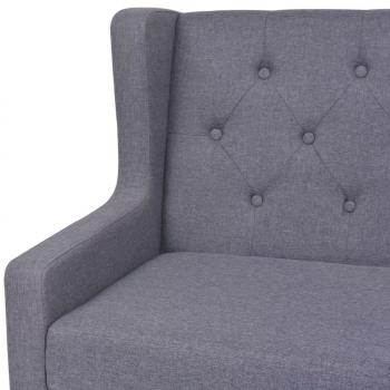 2-tlg. Sofa-Set Stoff Grau