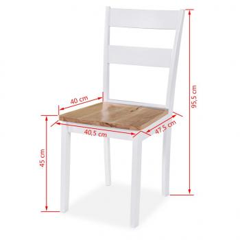 Esszimmerstühle 6 Stk. Kautschukbaum Massivholz Weiß 