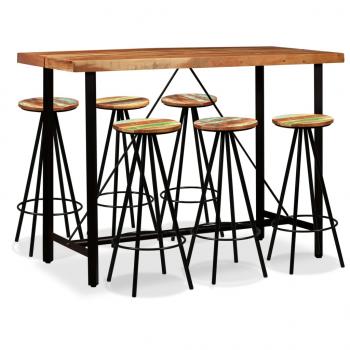 ARDEBO.de - 7-tlg. Bar-Set Massivholz Akazie und Altholz