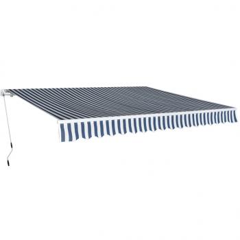 ARDEBO.de - Gelenkarmmarkise 400 cm Blau/Weiß