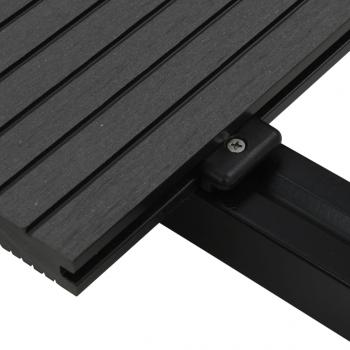 WPC Massive Terrassendielen mit Zubehör 10 m² 4 m Schwarz