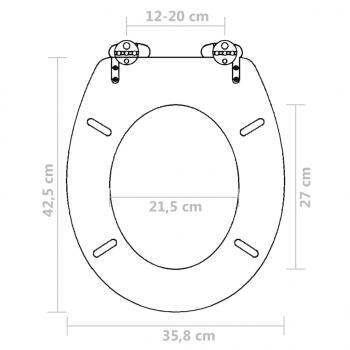 Toilettensitze 2 Stk. mit Absenkautomatik MDF Schwarz