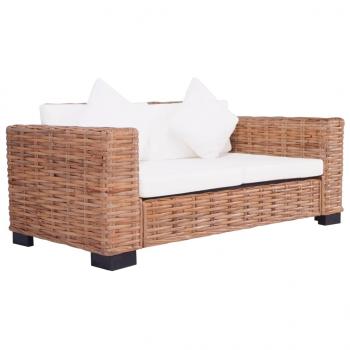 ARDEBO.de - 2-Sitzer Gartensofa Natürliches Rattan