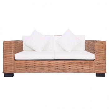 2-Sitzer Gartensofa Natürliches Rattan