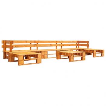 ARDEBO.de - 6-tlg. Garten-Lounge-Set aus Paletten Holz Honigbraun