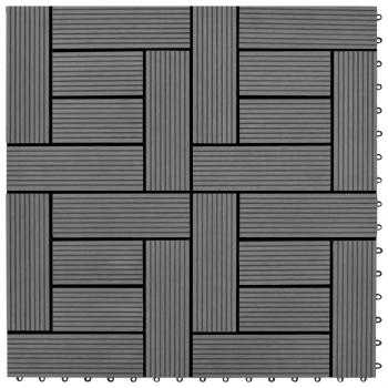 ARDEBO.de - 22 Stk. Terrassenfliesen 30 x 30 cm 2 qm WPC Grau