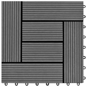 22 Stk. Terrassenfliesen 30 x 30 cm 2 qm WPC Grau