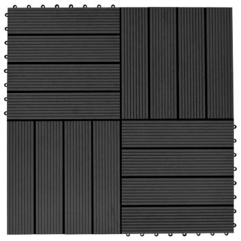 ARDEBO.de - 22 Stk. Terrassenfliesen 30 x 30 cm 2 qm WPC Schwarz