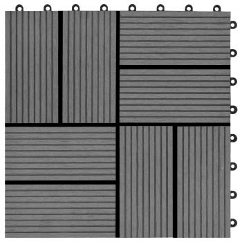 22 Stk. Terrassenfliesen 30 x 30 cm 2 qm WPC Grau