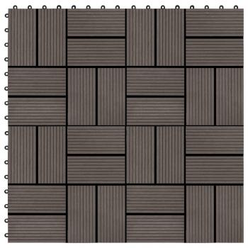 ARDEBO.de - 22 Stk. Terrassenfliesen 30 x 30 cm 2 qm WPC Dunkelbraun